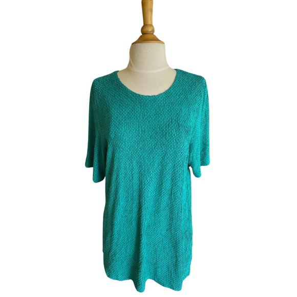 SHARADE of California Vintage Turquoise Textured Top / Mini Dress - Picture 3 of 8